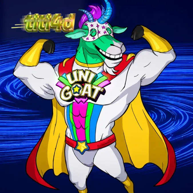 Tampilan visual permainan slot Unigoat dengan tema kambing fantasi
